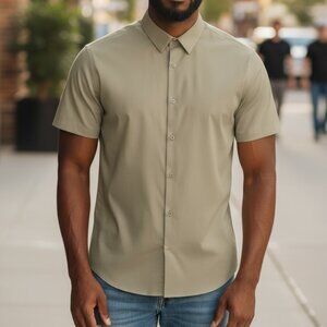 798 MENS LARGE SAGE BUTTON DOWN SILK SHIRT BY SPAIDERSILK